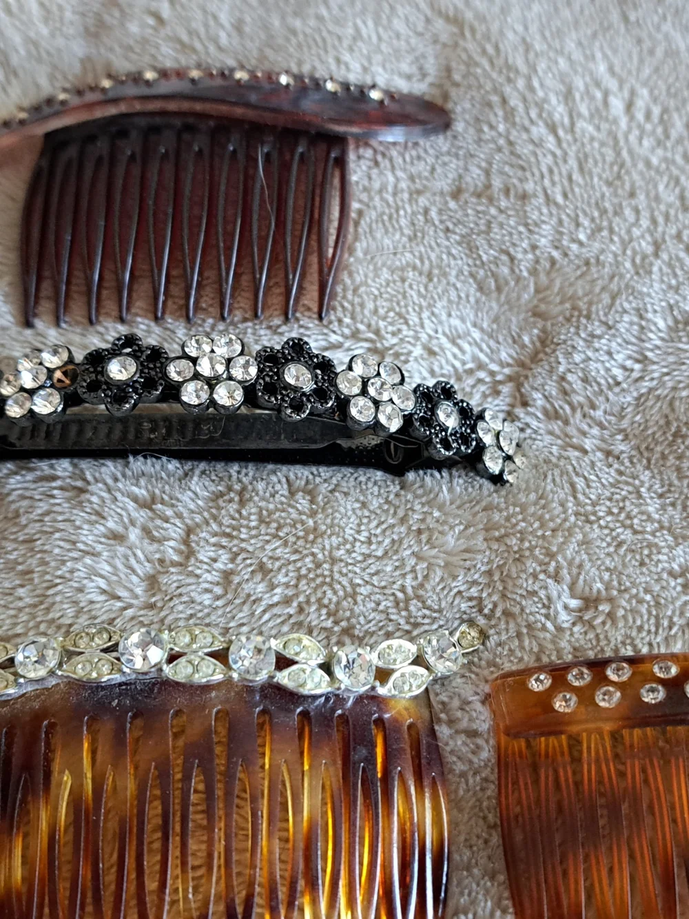 Assorted Decorative Hair Combs and Hair Sticks - Tortoiseshell & Black